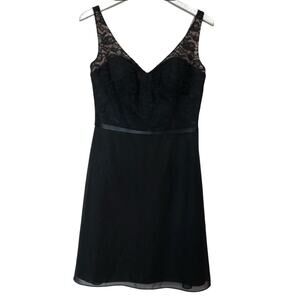 Wtoo Classic Black Floral Lace V Neck Formal Dress